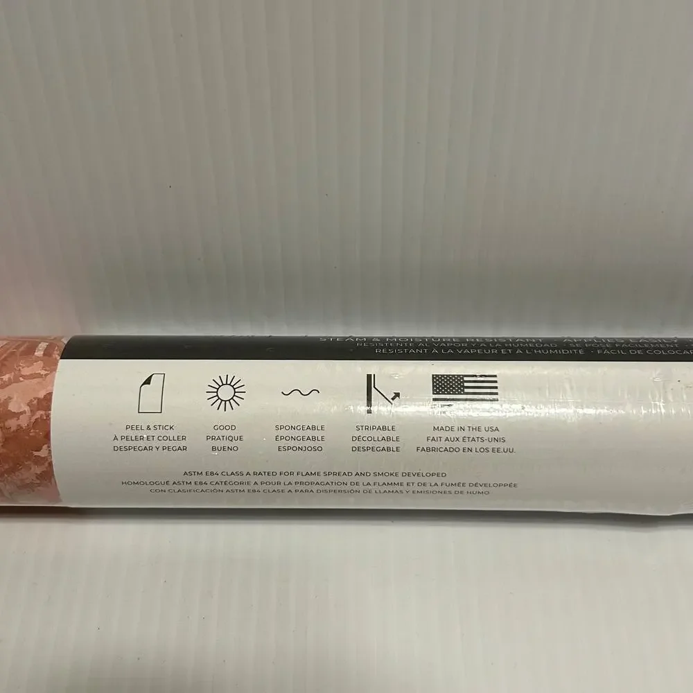 Wallpaper Forest Toile Ember Red Tempaper Peel & Stick Self Adhesive Removable